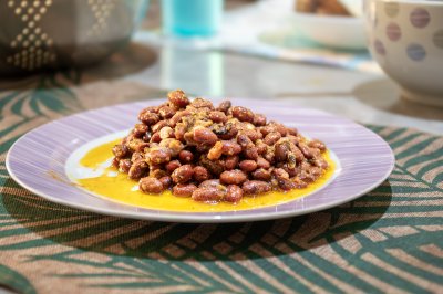 Red beans mijoté à palm oil – contre-plongée view