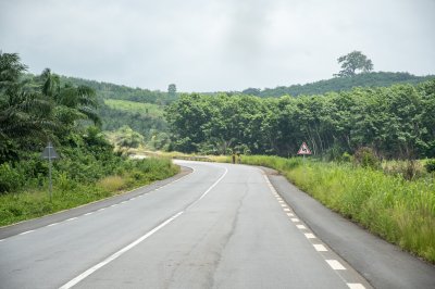 Winding road à le heart de le ivoirien forêt tropicale