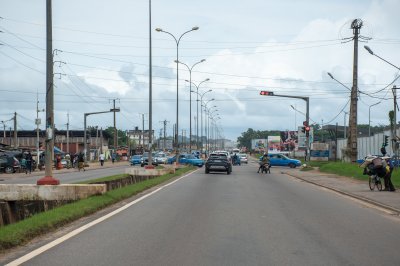 Morning circulation à Abidjan sur un major artery