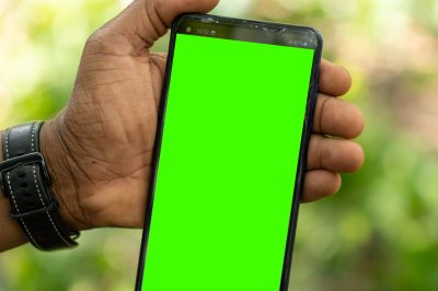 Handheld smartphone avec vert screen – Mobile maquette