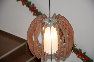 Artisanal wooden design lampe – décoratif indoor lighting