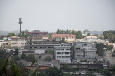 Vue aérienne de maisons à le Bonoumin quartier de Abidjan