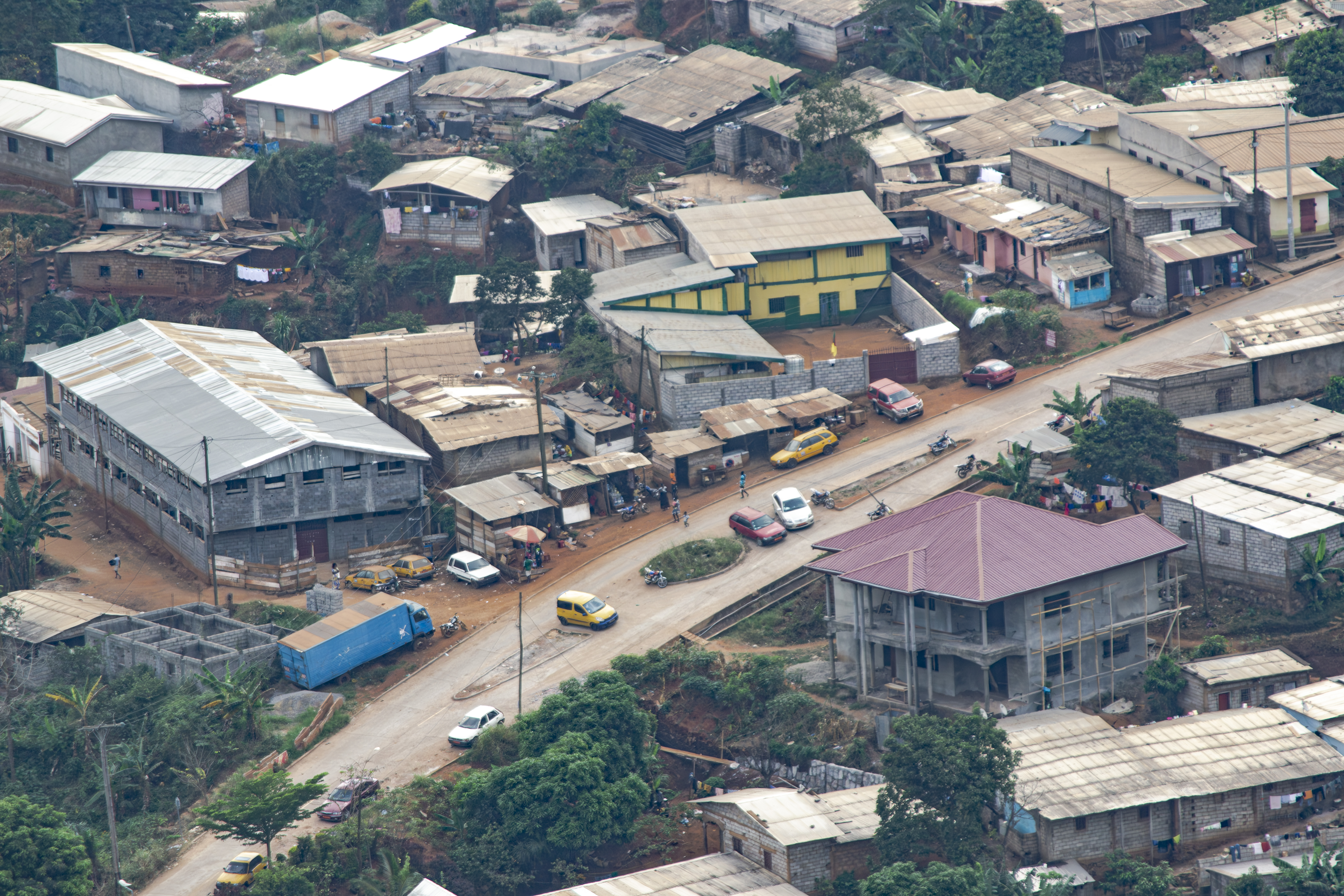 Vue aérienne de le quartier Golf à Yaounde, Cameroun