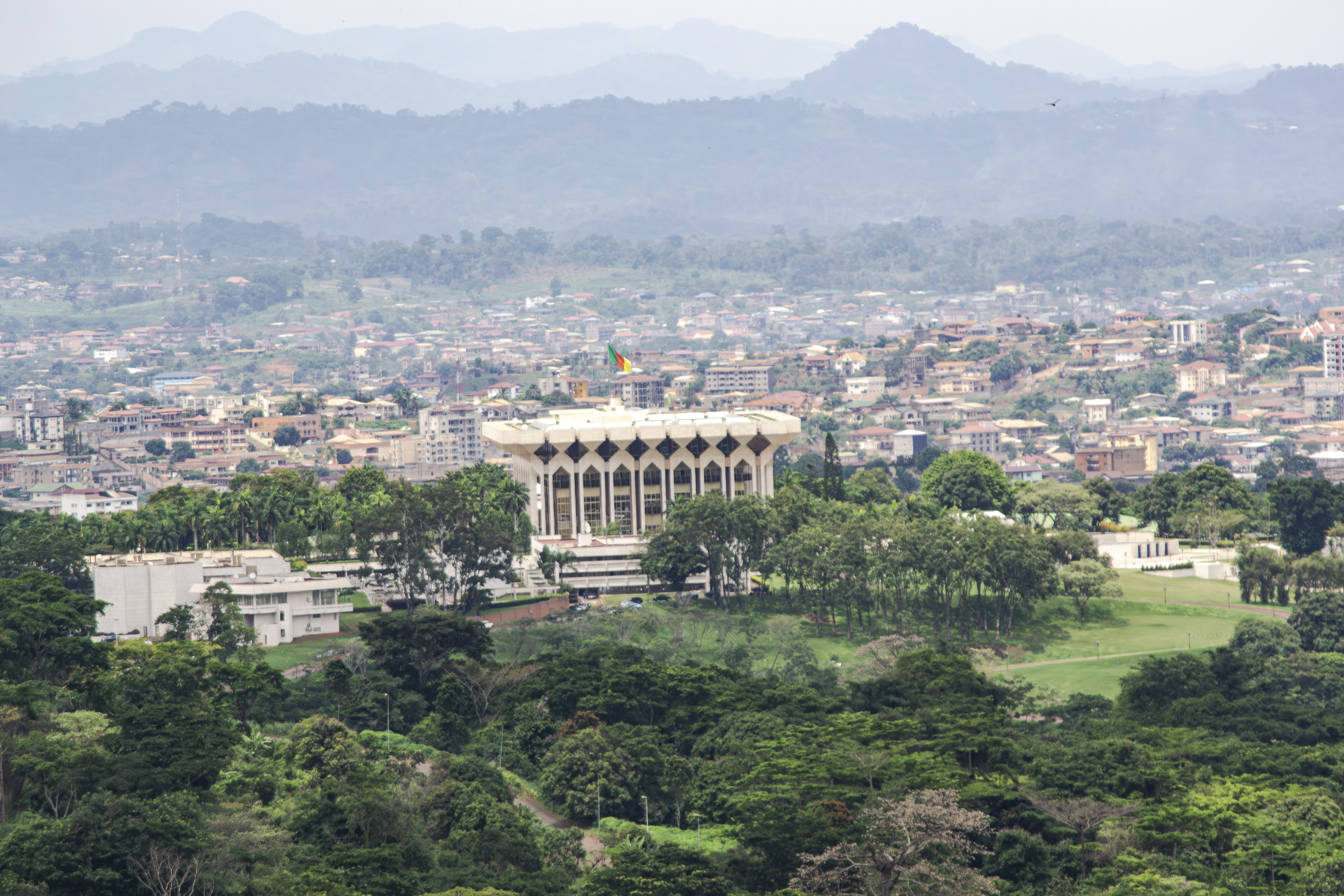 Vue aérienne de le palais présidentiel à Cameroun