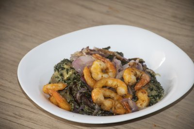 Léger gros plan de un dish de Ndolé depuis Cameroun