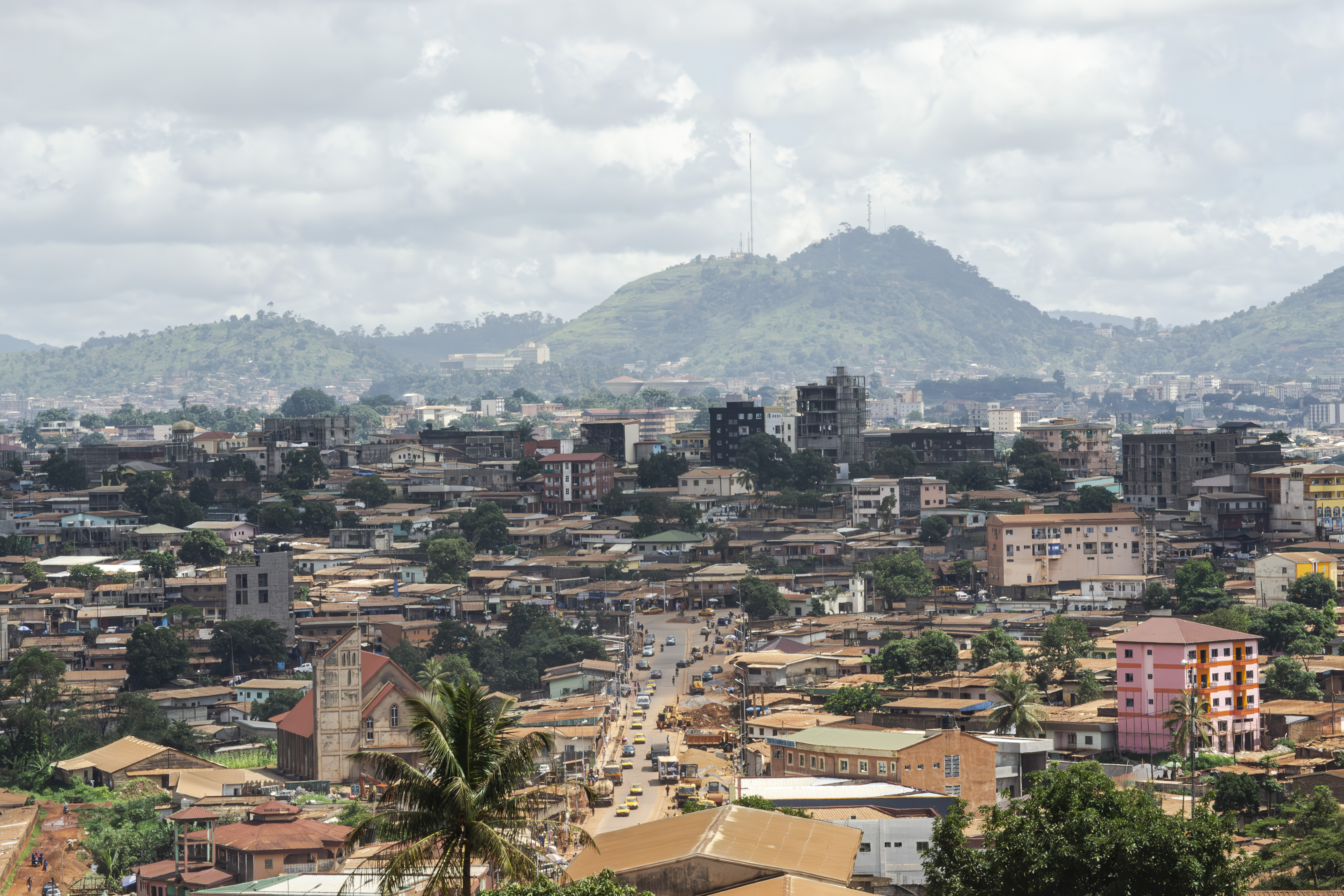 Vue aérienne Essos quartier à yaounde, Cameroun.